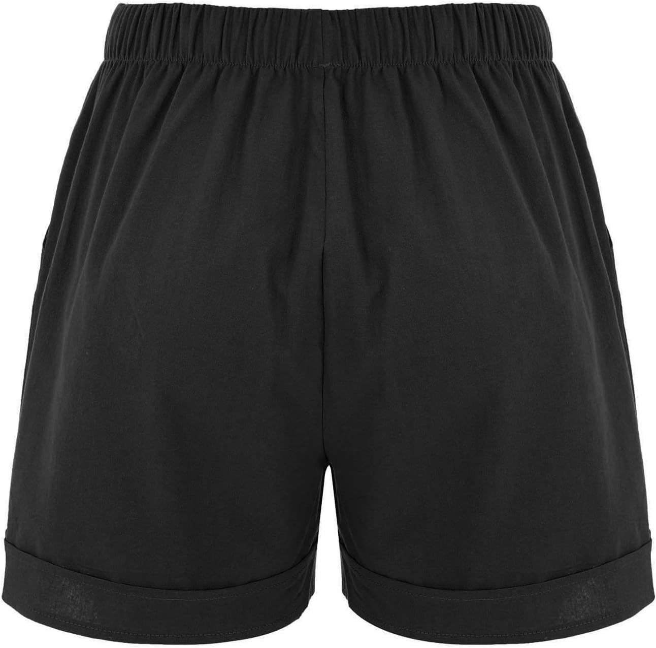 Linen Shorts for Women Roll Up Bottom Solid Color Summer Comfort Drawstring Lightweight Beach Vacation Short 2026
