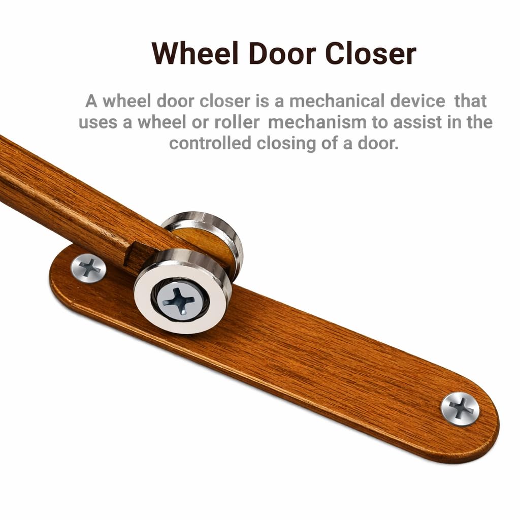 Brown Wooden Finish Capsule Door Closer with No Oil Leakage, 5 Year Warranty, Smooth Auto Close for Wooden, PVC & Interior Doors, Iron Body 3