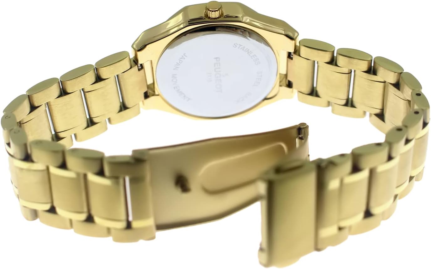 Peugeot PP Women Hex Shape Swiss Design with Crystal Bezel and Stainless Steel Bracelet