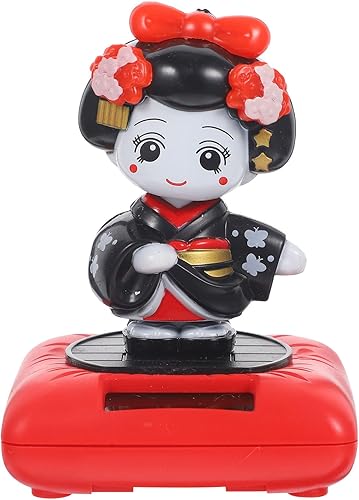 Kimono solar bailarines kimono niña escultura tablero bailando coche alimentado por energía solar kimono japonés muñeca Geisha figura adorno