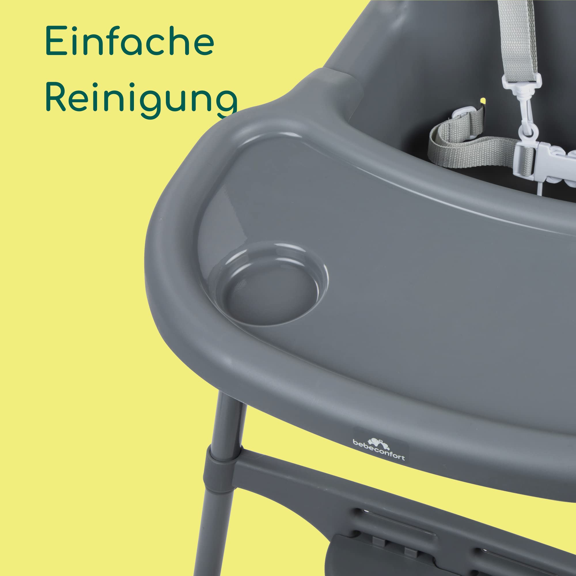 Bebeconfort Meely 2-in-1 verstellbarer Hochstuhl Baby Babystuhl 6 Monate–3 Jahre max. 15 kg leicht 3,3 kg Reisehochstuhl 5-Punkt-Gurt Dark Grey