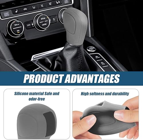 Miniatura 4 de Funda para pomo de palanca de cambios de automóvil, accesorios de protección para automóvil, cubierta de silicona para pomo de palanca de cambios