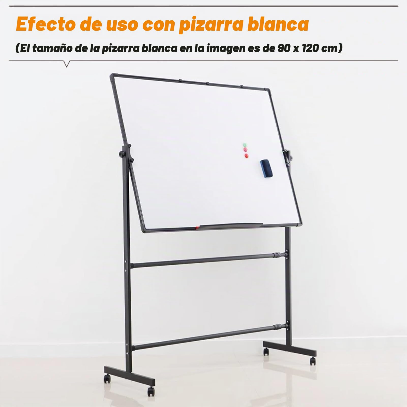 Soporte De Metal Móvil Negro con Ruedas, Soporte Universal Ajustable, para Pizarra, Pizarra, Tablón De Anuncios