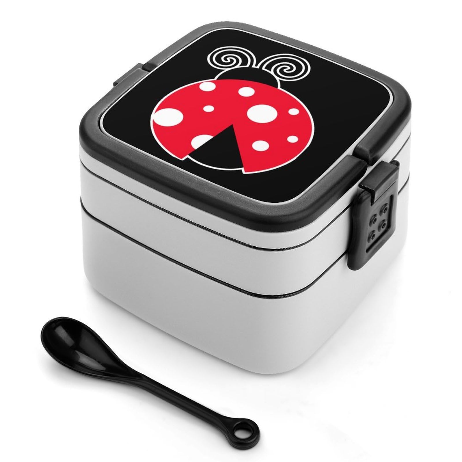 CGSBNGHA Ladybug Bento Lunch Box 2 Layer Lunchbox Food Container for Adults Office