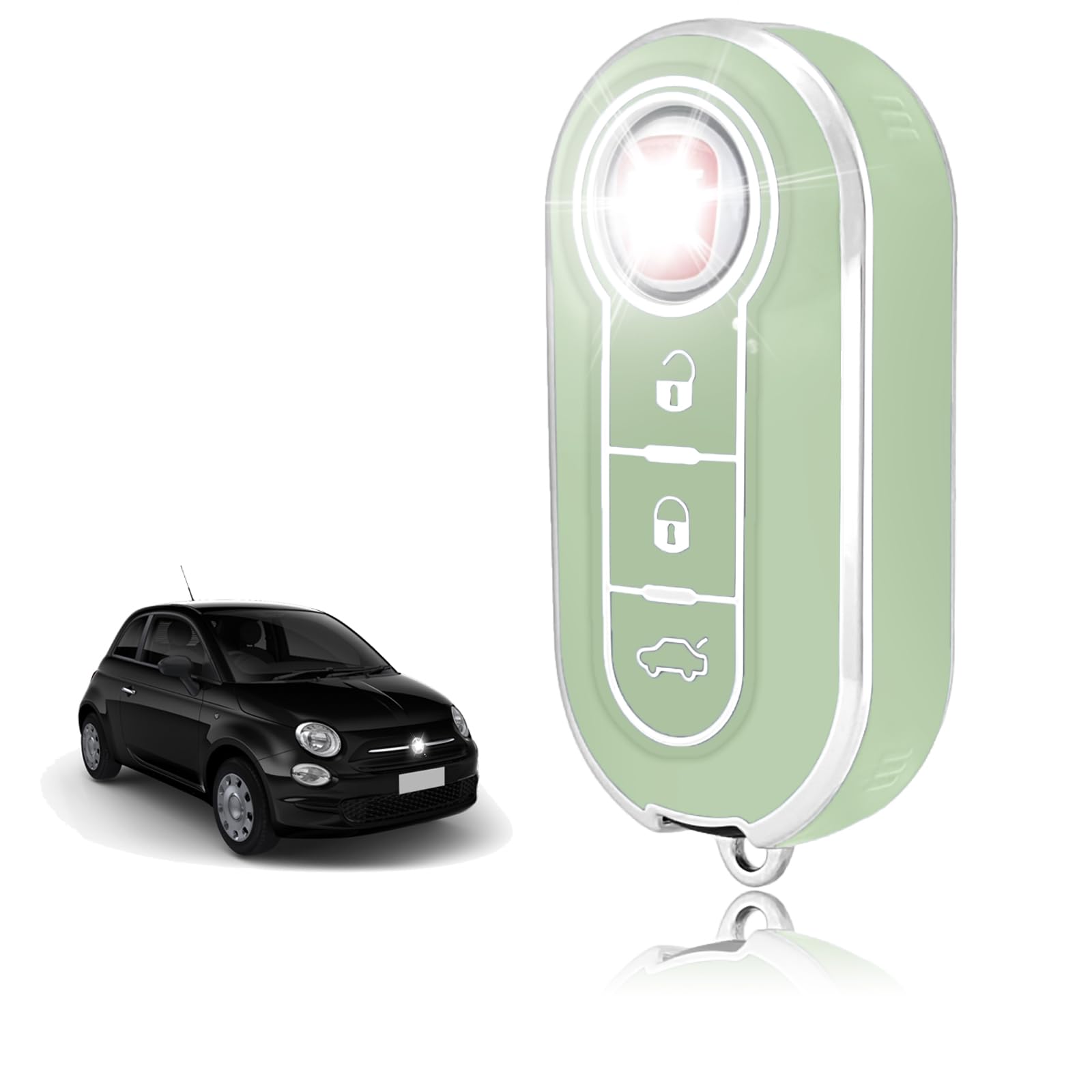 TOOMUME Schlüsselhülle, Autoschlüssel Hülle Passt für FIAT 500 Punto Bravo Brava Panda Abarth Doblo Ducato Idea Ulysse MPV Lancia Ypslon Delta Musa, Schlüsselcover Schutz Schlüssel Gehäuse - Flip Key