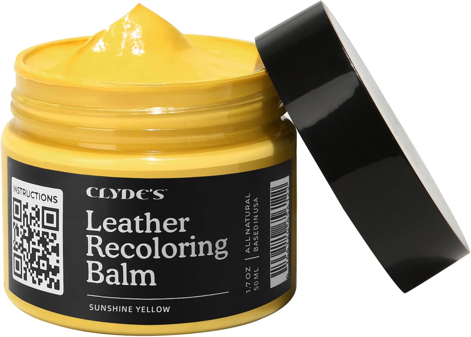 Clyde’s™ Recoloring Balm | Non-Toxic Material Dye & Restorer for Furniture, Car Seats, & More | 23 Colors (Yellow, 50ML)