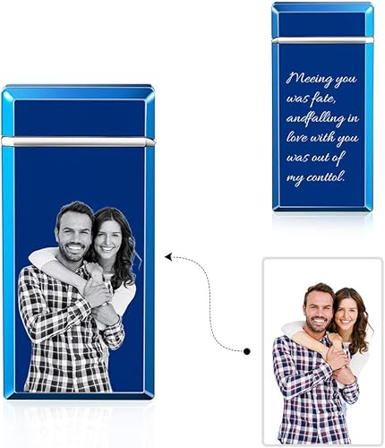 Miniatura 2 de Encendedor eléctrico personalizado para hombres, encendedor grabado personalizado con encendedores recargables USB para el día del padre, Navidad,