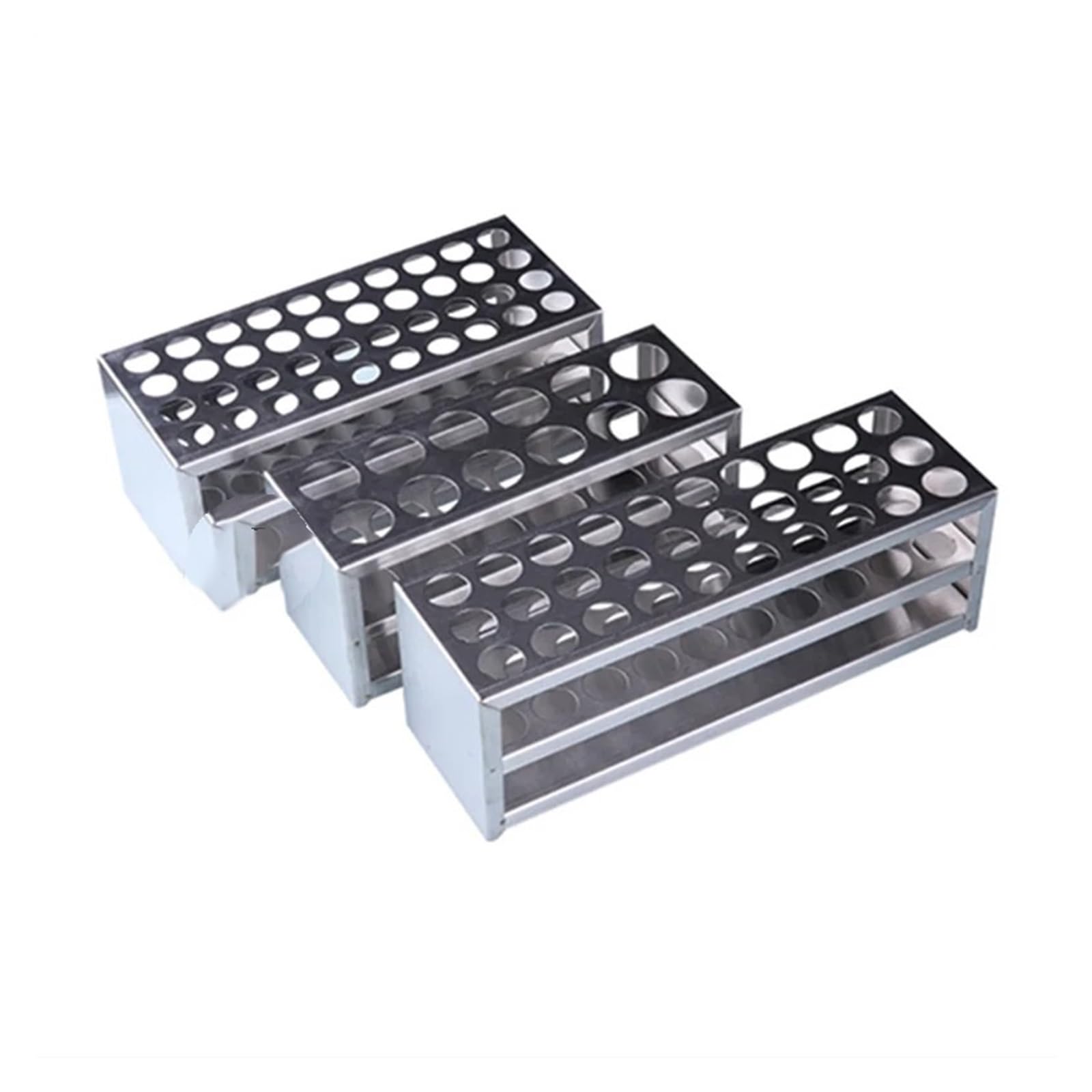 Reagenzglasgestell 1 Stücke Labor Edelstahl Reagenzglashalter kolorimetrisches röhrchen rack zentrifuge Stander for schule experiment(26mm 40holes)