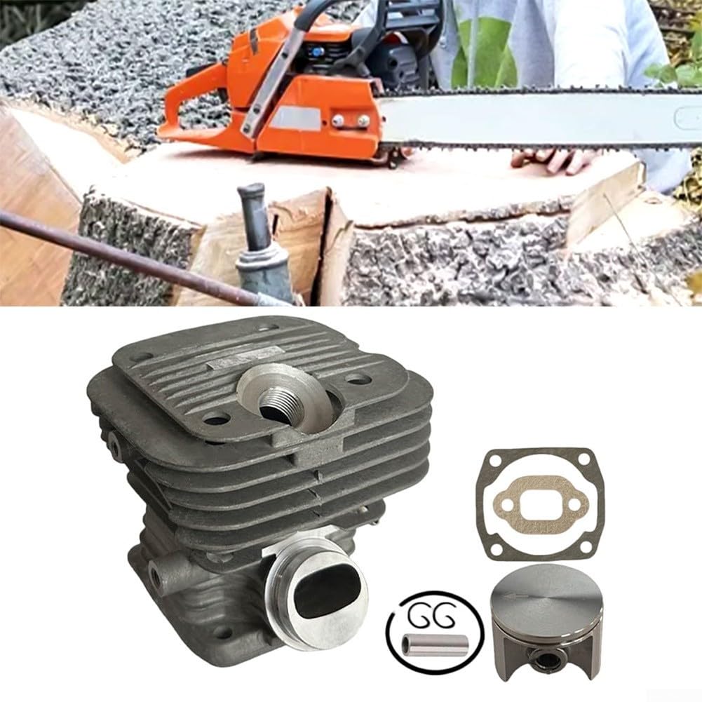 42mm Zylinder und Montagesatz für PS-351 PS-420 PS-421 PS-350 Kettensäge, Metallmotor Umbau-Set mit OEM 195131201 Spezifikation für anspruchsvolle Außenanwendung(A)