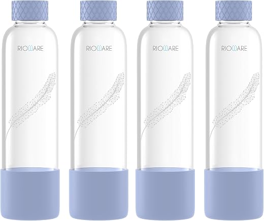 Rioware® Purifa Pro Borosilicate Glass Water Bottle With Silicon Sleeve (750Ml) | Airtight Lid | Leak Proof | Silicon Cap...