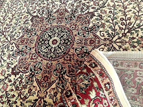 Image of Kashmiri Traditionalfloral Design Rectangular Carpet for Your Living Room and Bedroom and for Hall Size 4 X 6 Feet (60x180 cm) Ivory V26