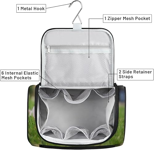 Miniatura 5 de XMNYGJ Lindo bolso de aseo colgante de flamenco para hombres y mujeres, organizador de maquillaje cosmético de viaje, resistente al agua, estuche de