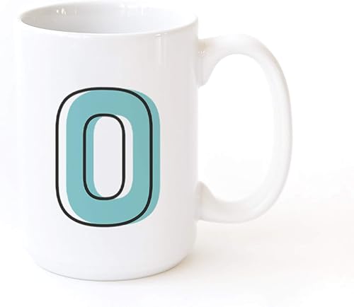 The Cotton & Canvas Co. Candy Pop - Taza de café personalizada con monograma inicial de letra O, taza de café de cerámica de porcelana. Para ella,