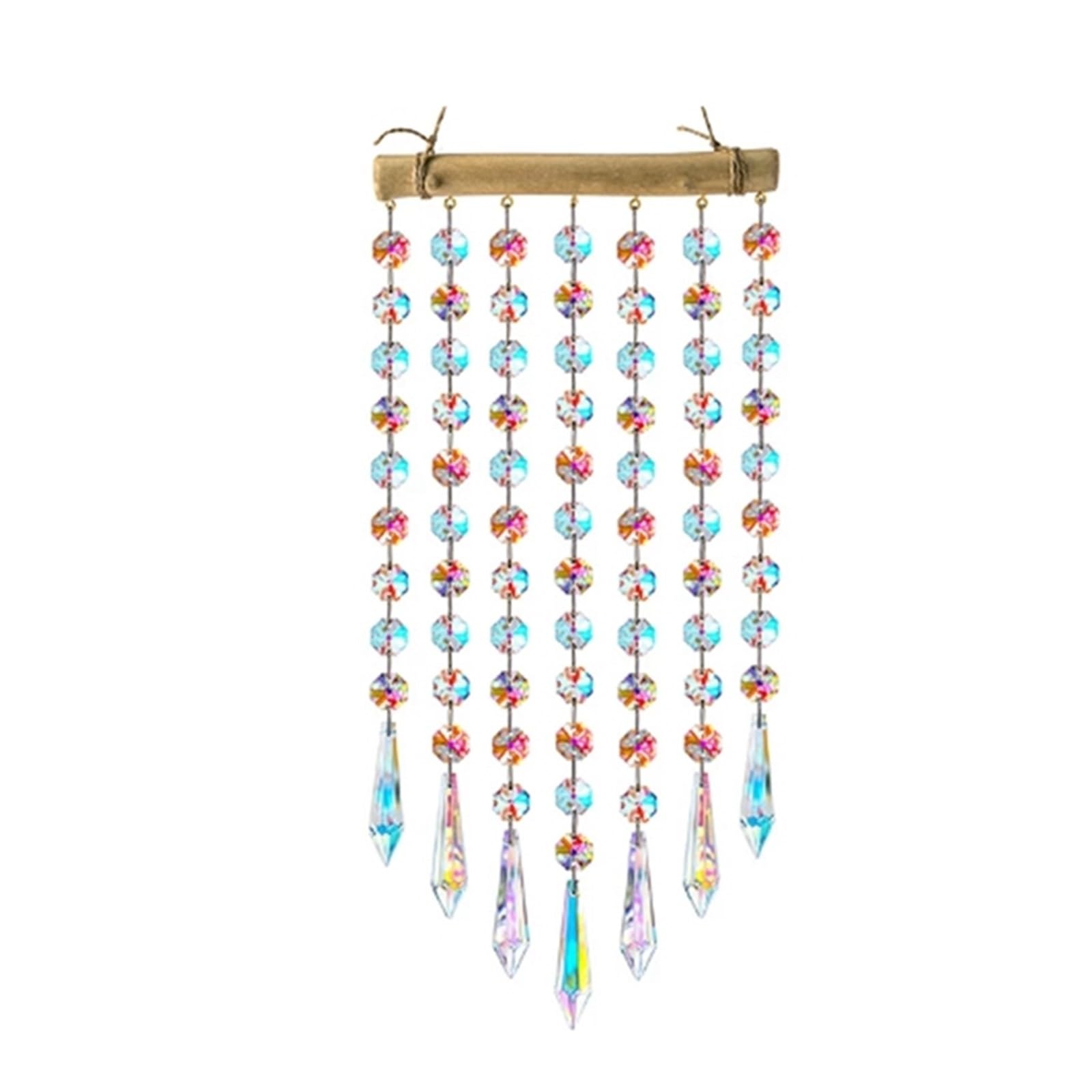 Ppqiru Multicolor Hanging Crysta Wind Chime Glass Crystal Chimes Home Wall Art Decoration Suncatcher Rainbow For Decoration
