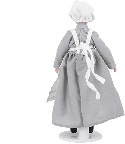 Miniatura 8 de RiToEasysports Doll People, casa de muñecas miniatura de porcelana modelo de decoración con soporte para edificios de casa de Doullhouse a escala