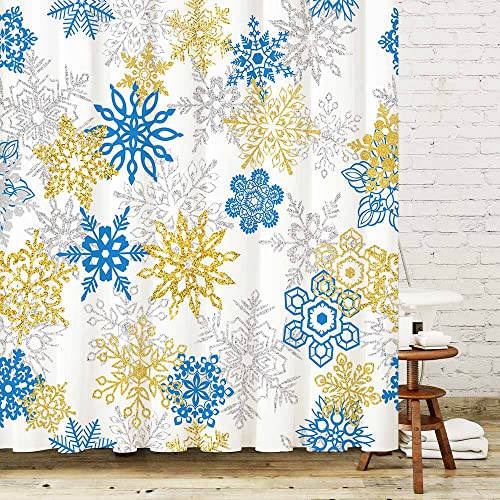 SHENGJUN 183 x 183 cm Winter-Schneeflocken Duschvorhänge Cover
