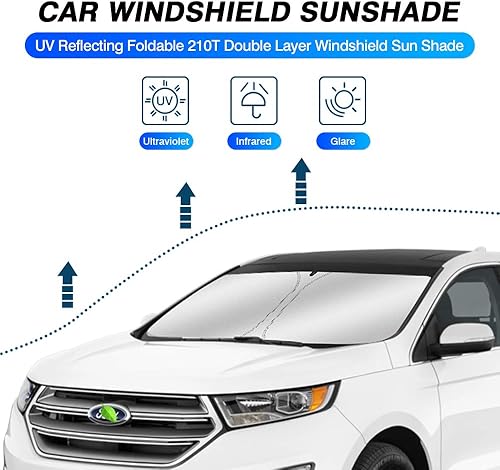 Miniatura 2 de KUST - Parasol plegable para parabrisas, protector que bloquea los rayos UV y mantiene tu coche más fresco