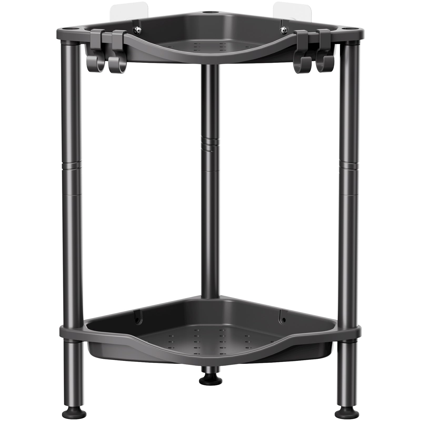 Lifewit 2 Tier Floor Standing Shower Caddy Corner Plastic Bathroom Organizer Shelf Rack for Storage Shampoo Body Wash