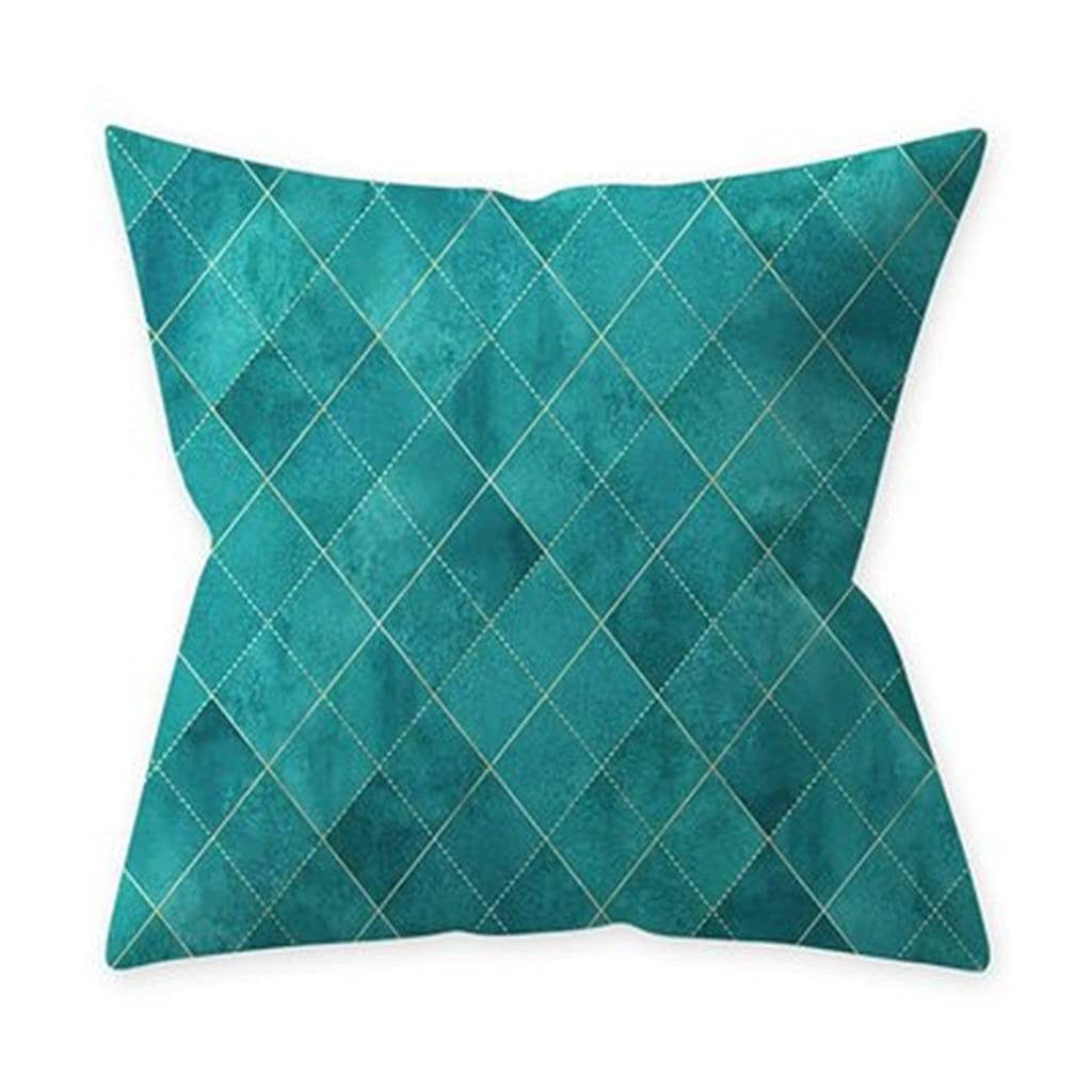 MFJGHU Northern Europe 45 * 45cm Square Decorative Throw Pillow Case Geometric Striped Print Flower Pillowcase for Home Bedroom(Style D)