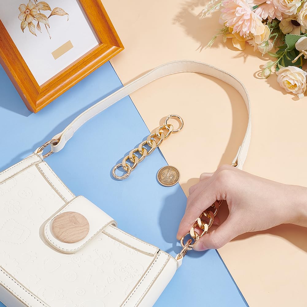 UNICRAFTALE About 2Pcs 4.25" Purse Extender Chain Light Gold Bag Chain Strap Replacement with Spring Gate Ring Purse Chain Strap Replacement for Handbags Purse Making - Image 4