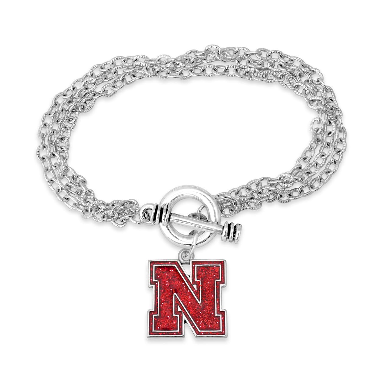 Nebraska Cornhuskers Game Day Glitter Toggle Bracelet Jewelry Gift Licensed