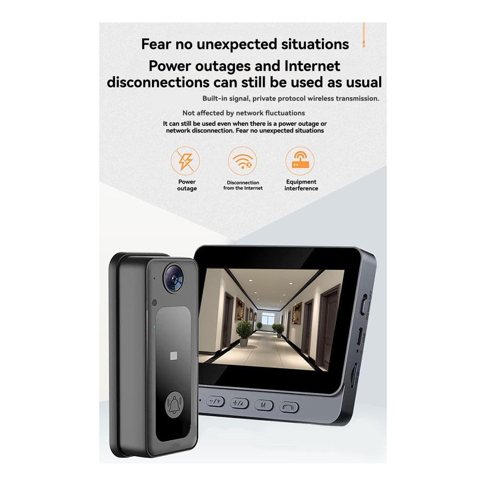 Tuya Smart Security wizualny dzwonek do drzwi, bezprzewodowy interkom 4,3 , ekran HD, widoczność w nocy, kamera wideo