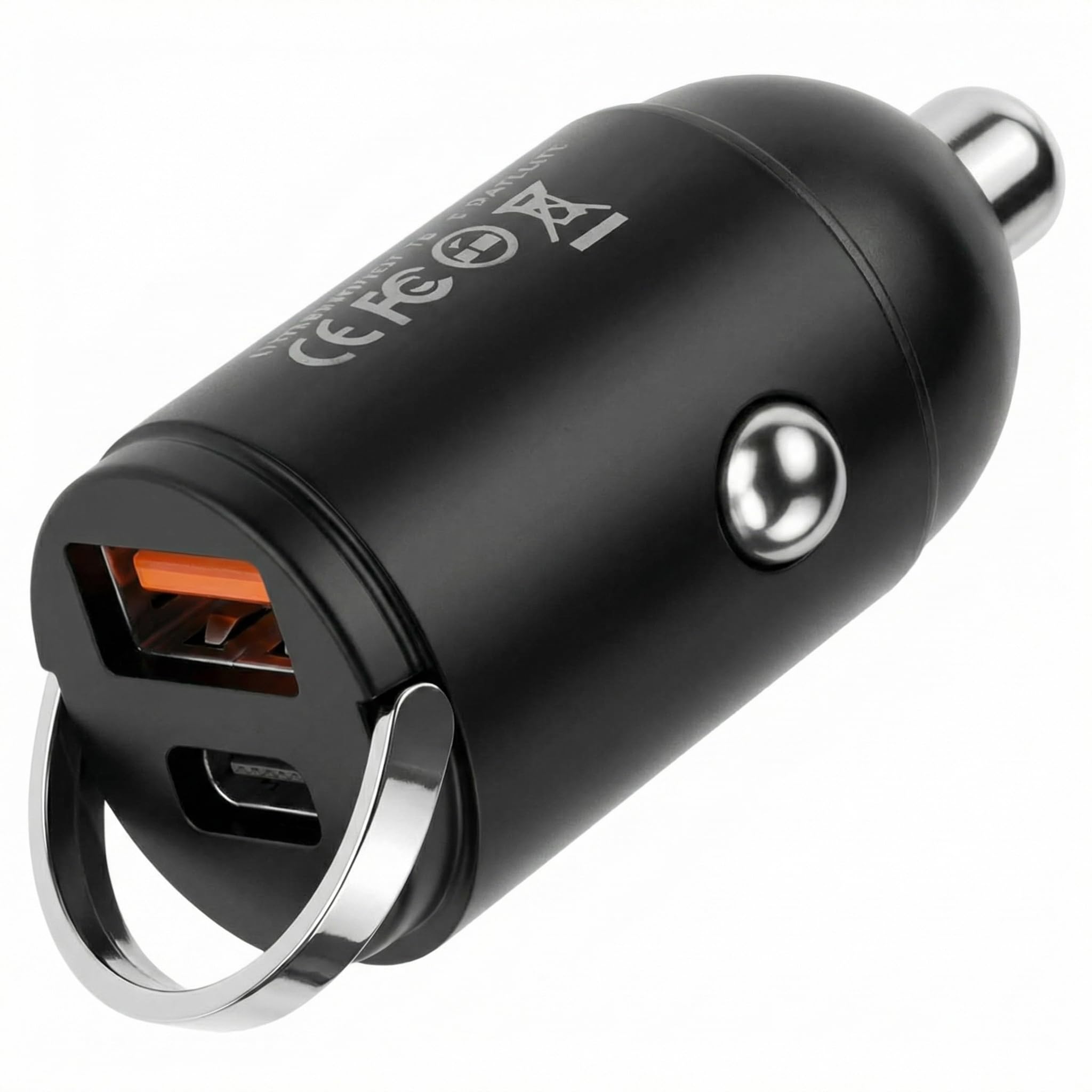 QWORK Ładowarka samochodowa USB-C, 2 porty DC 12 V 30 W, kompatybilna z PD 30 W, QC3.0 i 22,5 W szybkie ładowanie