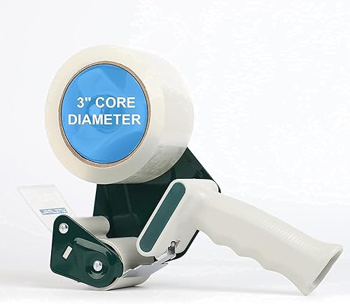 Miniatura 4 de JARLINK Pistola dispensadora de cinta de embalaje (paquete de 2) con 2 rollos de cinta, dispensador de cinta de carga lateral industrial ligero de 2