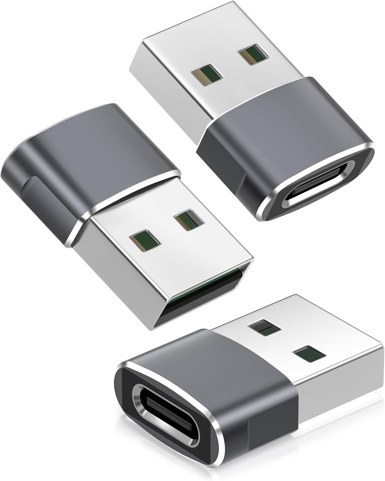 USB to USBC Adapter for Apple iPhone 17 16 Pro Max Charger Adapter 3Pack,Type C Female to USB A Male Cable Connector for iWatch 10,Apple 15 14 13 12 11,iPad Air Mini,Galaxy S24,Z Fold Flip