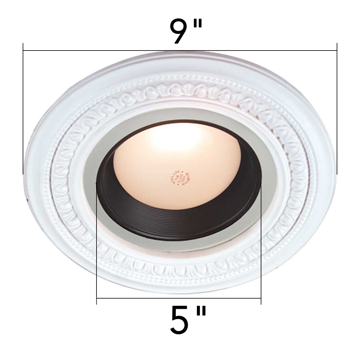 Renovators Supply 9 x 5 Recessed Light Trim Medallion White — Amazon image 3