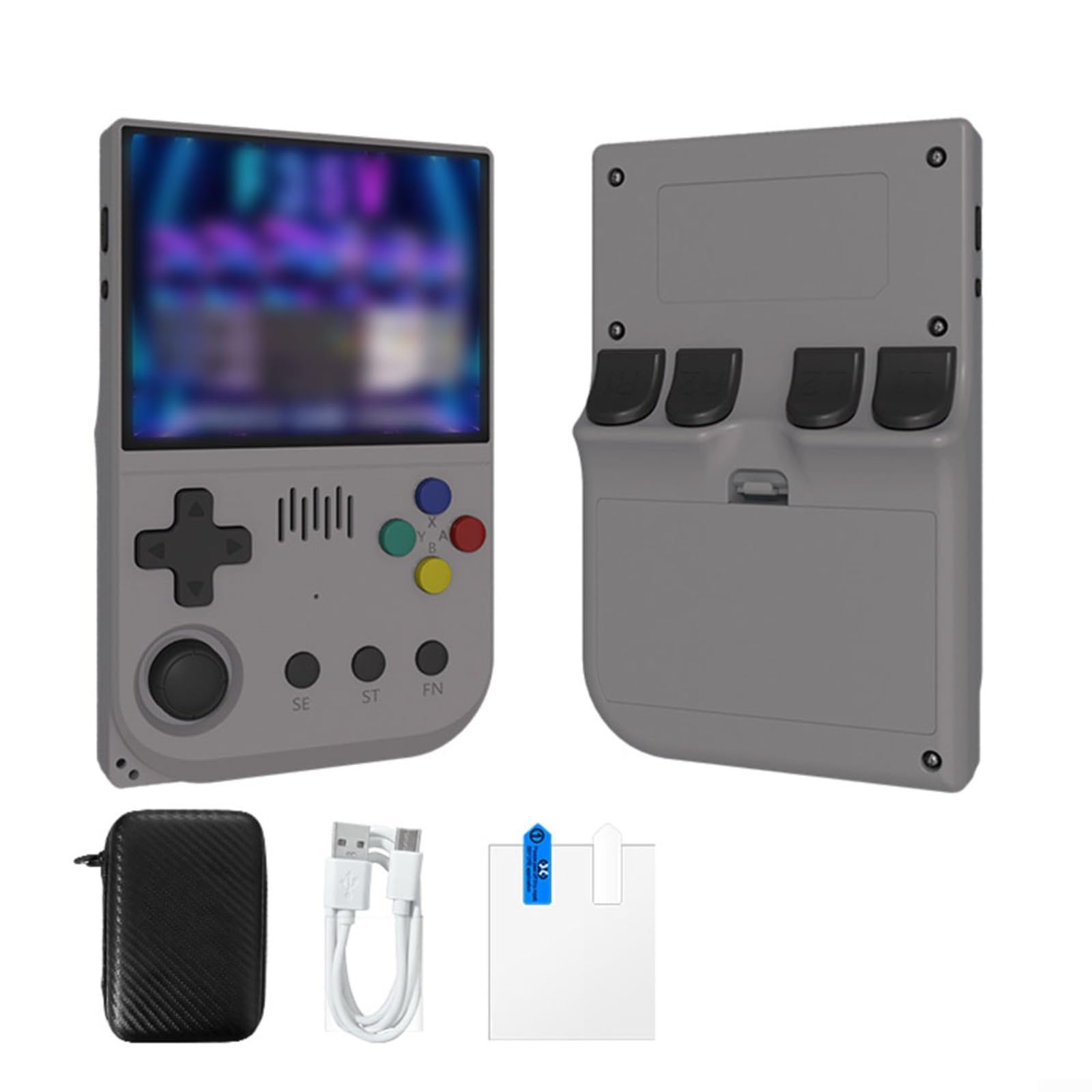 Console di gioco portatile retrò con oltre 20.000 giochi classici, portatile per mini player in ABS, design compatto 13 x 6 x 3 cm, per viaggi e divertimento nostalgico, nero (viola)