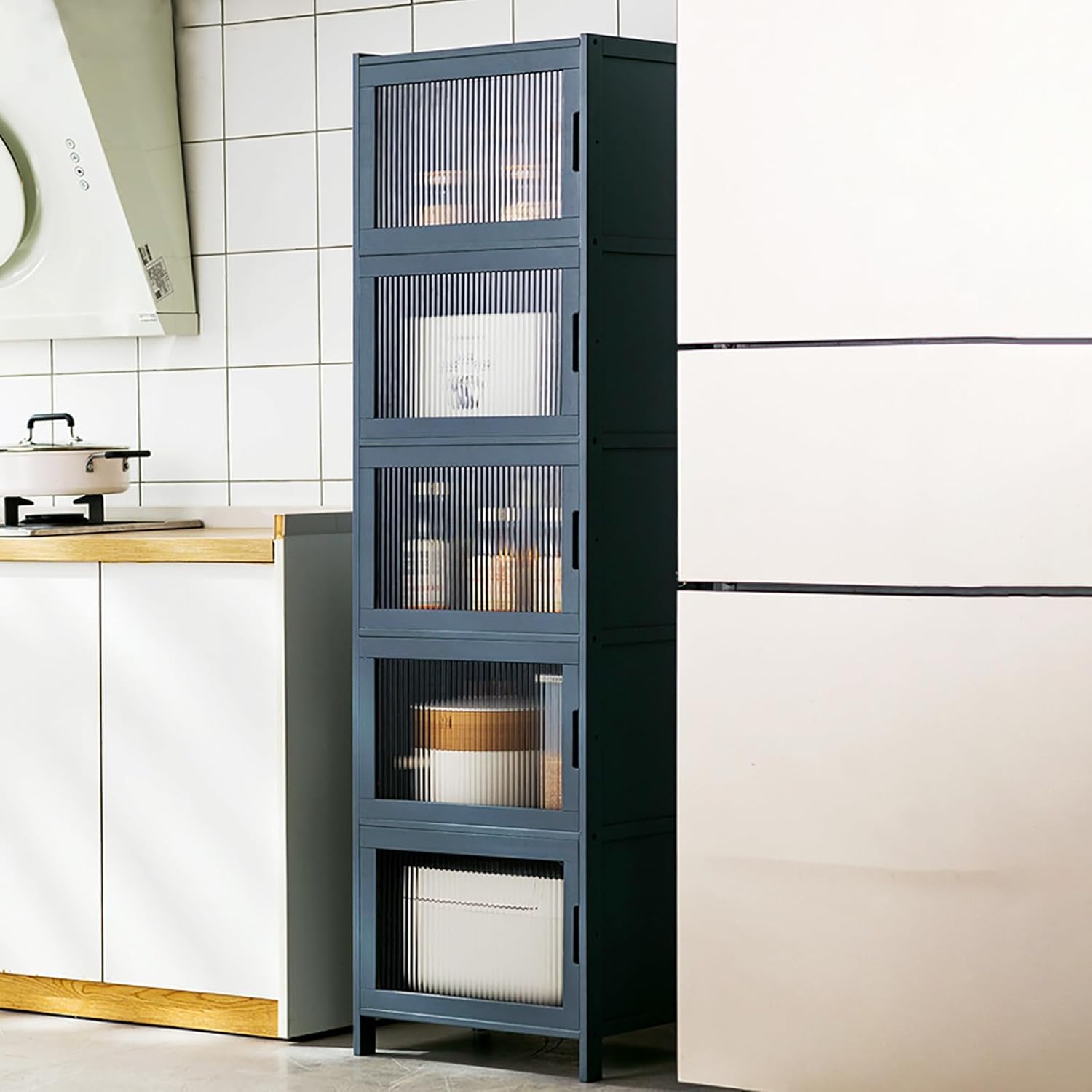 BHGFYXBS Freestanding Kitchen Sto Cabinet With Doors Versatile Sideboard & Cupboard For Pots Pans Ses Ideal For Living Room & Pantry,C-43 * 32 * 155Cm,C-43 * 32 * 155cm