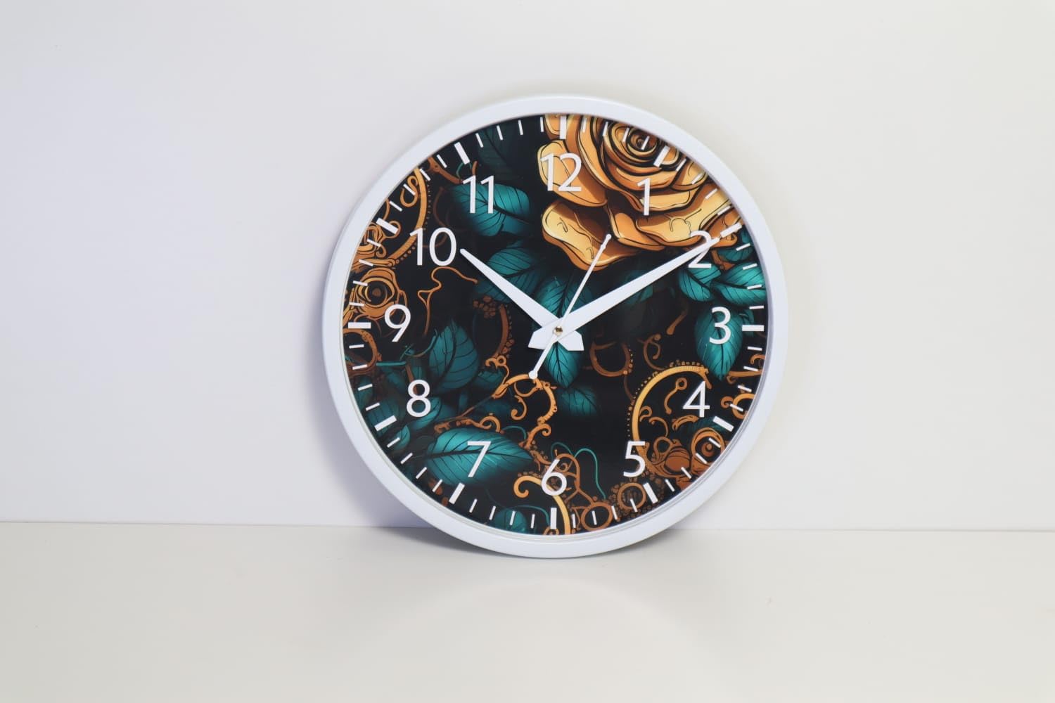 AMC Wall Clock of Printed Flower Wall Clock for Chronicles of Time Wall Clocks for Every Style| Wall Clock Revolution Modern Timekeeping for Home and Office 12x12 inches