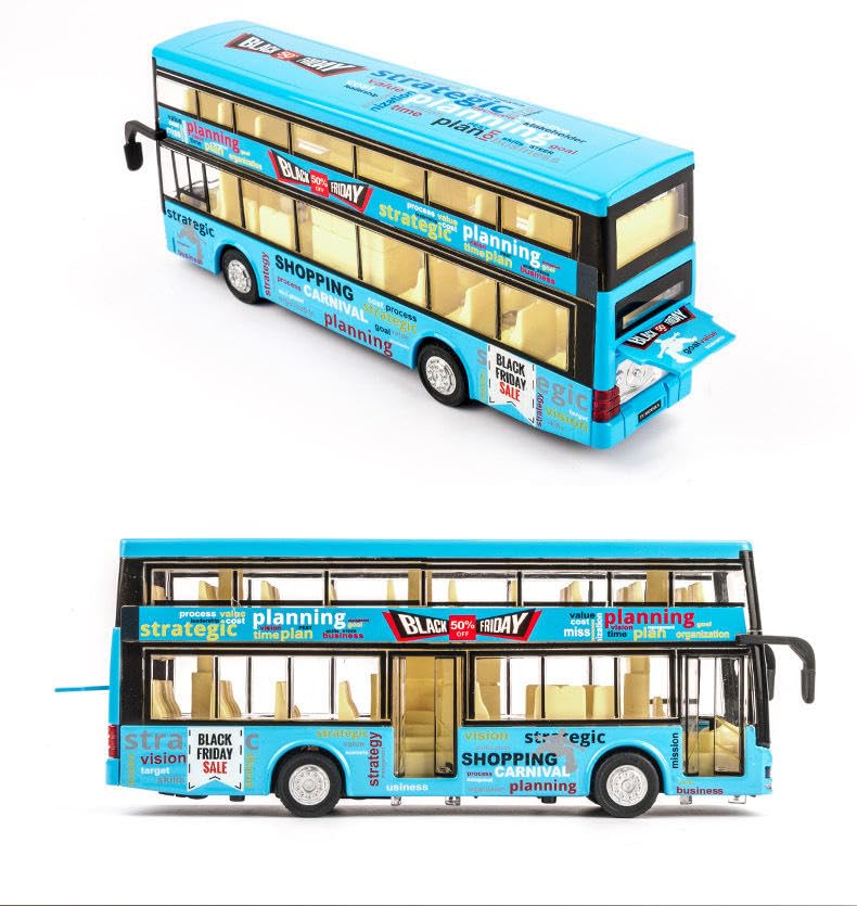 Image of DEOXY Luxury Toys for Kids Diecast Metal Alloy London Light & Music Open Door Collection Toys for Boy Kids (6019B Blue)