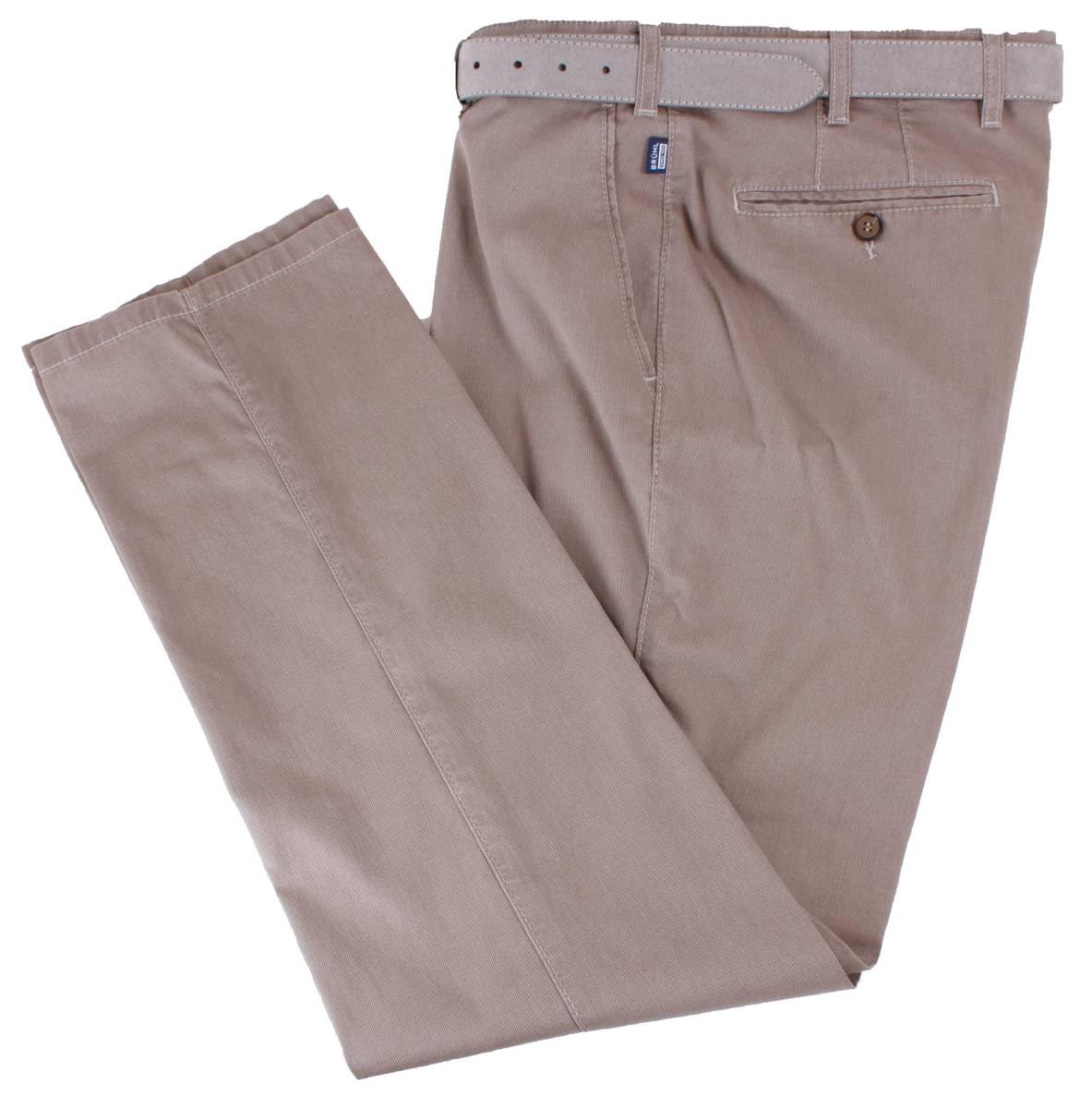 Bruhl Mens Parma B Textured Cotton Chinos - Maroon Brown - W44 L32