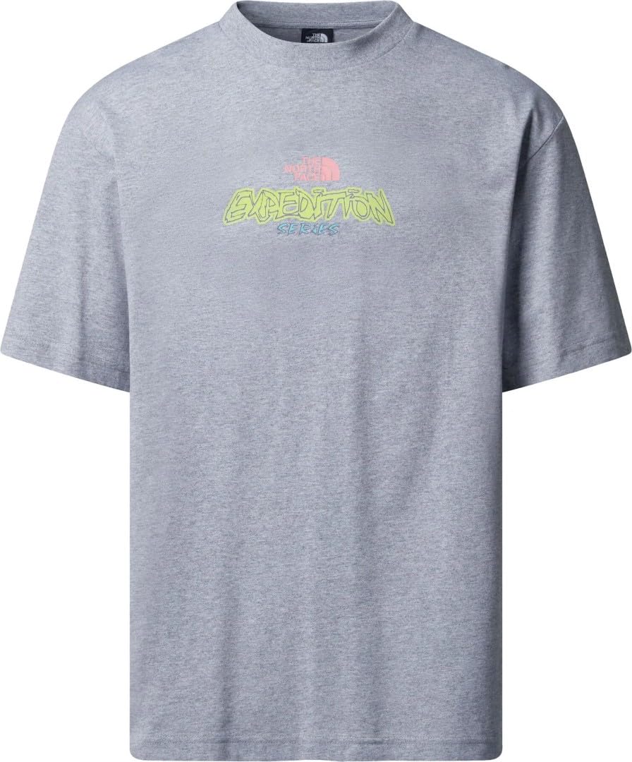 The North Face Unisex Expedition Celebration Oversized T-Shirt, TNF Light Grey Heather, XS