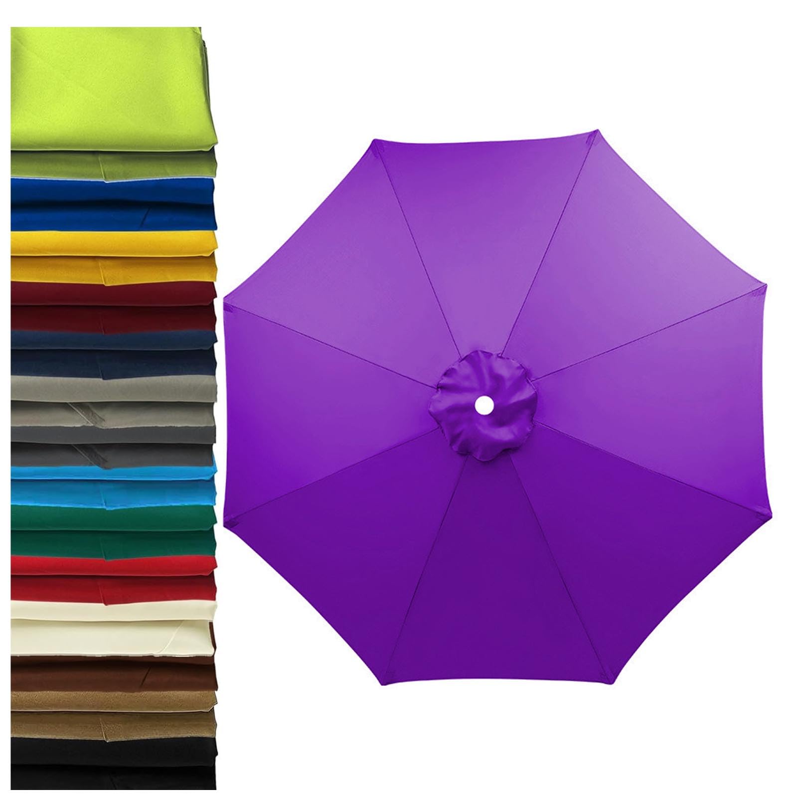 2m-3.5m Replacement Parasol Canopy 6 Ribs/8 Ribs Parasol Replacement Canopy, UPF 50+ Garden Parasol Replacement Canopy, Garden Umbrella Replacement Cover (Purple,8ribs:3.0m/9.8ft)