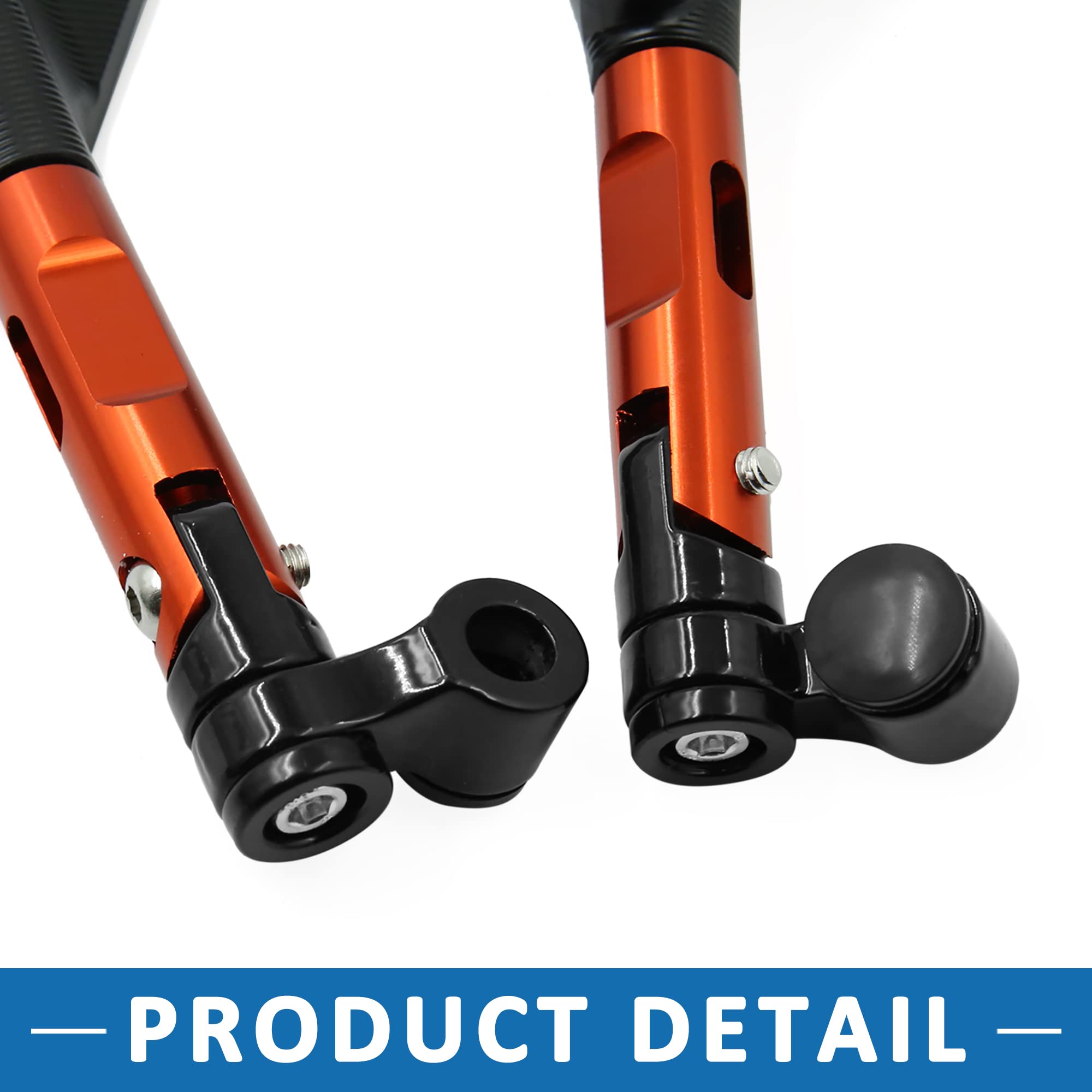 A ABSOPRO Moto Rétroviseur Réglable 8mm 10mm Rétroviseurs Orange (Ensemble de 2)