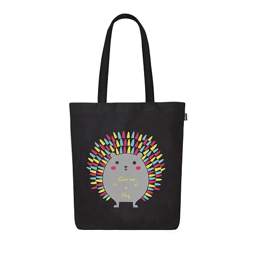 Eco Right Canvas Tote Bags for Women with Zip, College Bag for Girls, 100% Organic Cotton Tote Bag for Shopping, Travel & beach bags for women (Porcupine) image 1