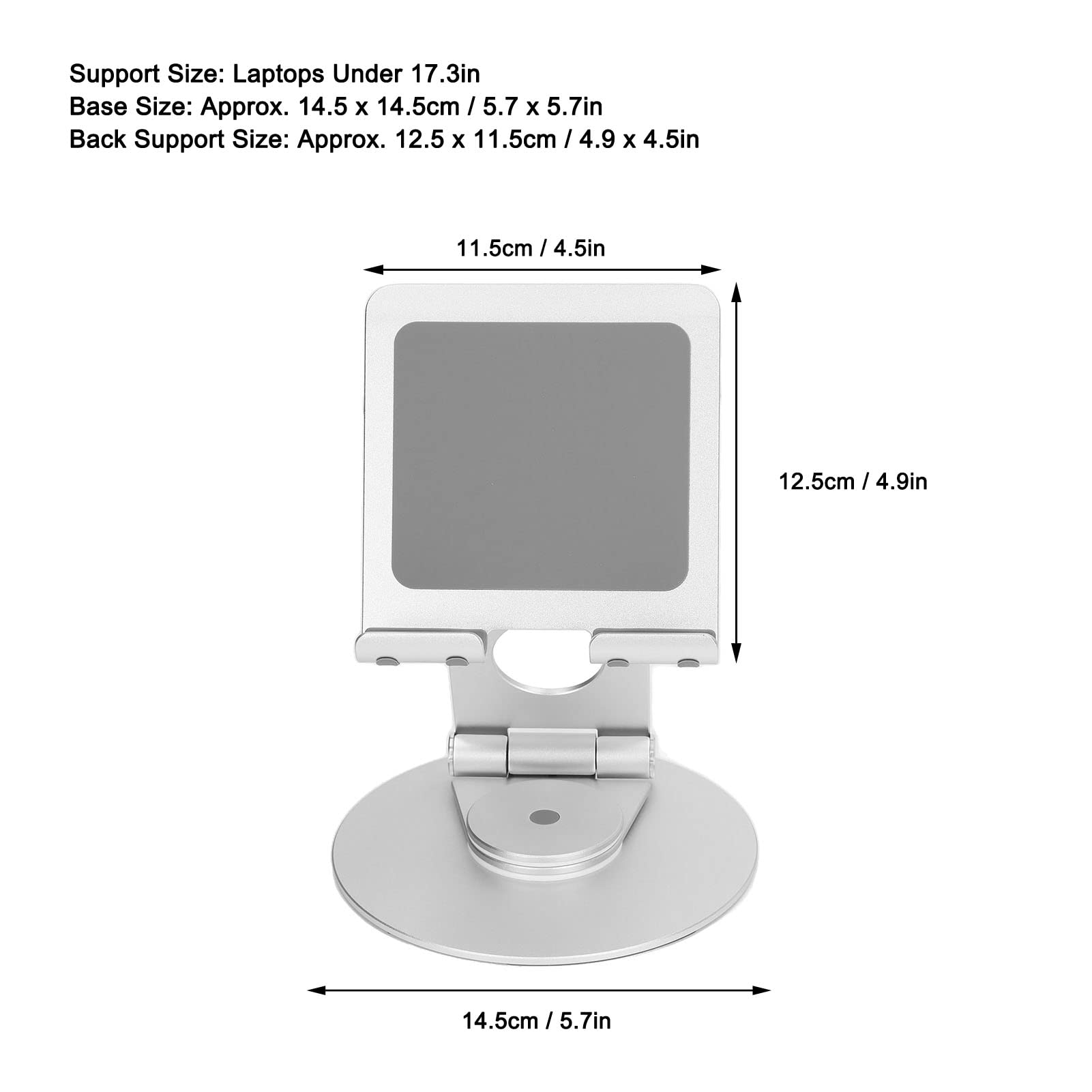 Soporte Ajustable para teléfono con rotación de 360° |para Escritorio/portátil/Tableta (Silver)