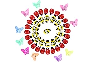 250PCS TINY MARIQUITAS DE PAPEL WOODEN LADYBUGS EMBELLISHMENTS FLATBACK