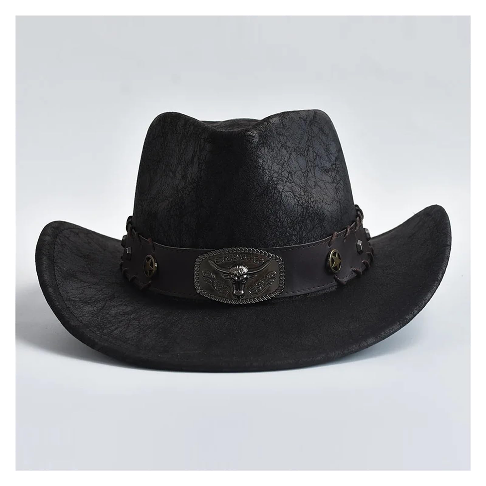 Cappello Cowboy Cappello da Cowboy for Uomo e Donna in Finta Pelle Vintage Gentiluomo, Cowgirl, Jazz, Sombrero