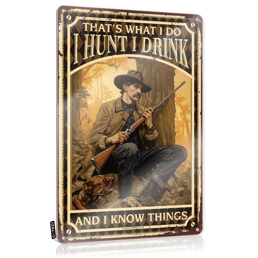 MWFKKADDB Sign Decor Thats What I Do Hunt Drink And Know Things Tin Sign Spiritual Wall Decorgoth Decor Homehouse Decorations For Homecouples Bedroom Bar Open Metal Sign Retro Signs(30X40CM)
