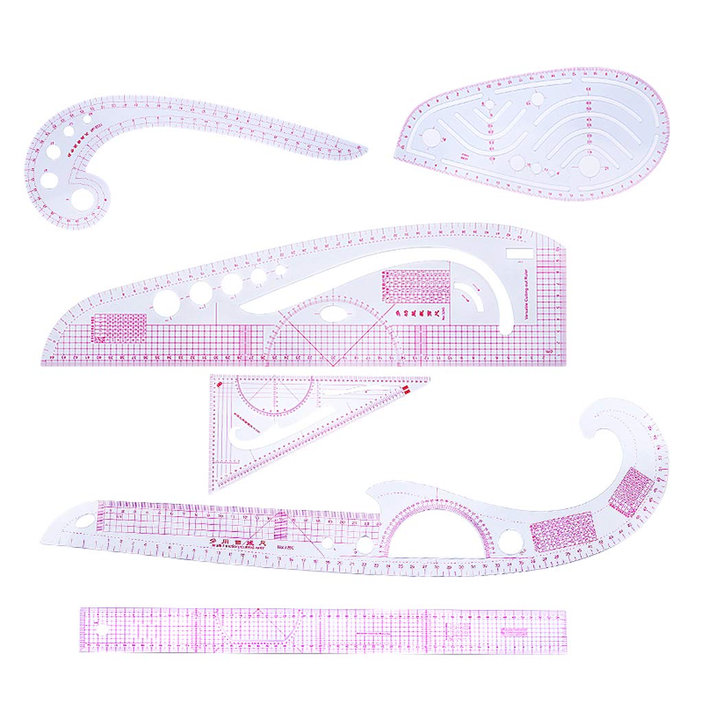 Buy 6 Stlye Plastic Fashion Metric Ruler Set French Curve Pattern