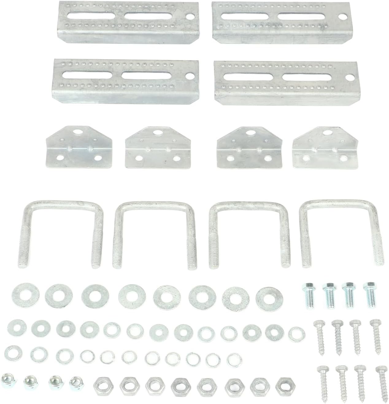Qiilu Galvanized 8 Inch Bunk Bracket Kit for 2"x3" Boat Trailers - Height U Bolts, Heavy Duty Sturdy Design