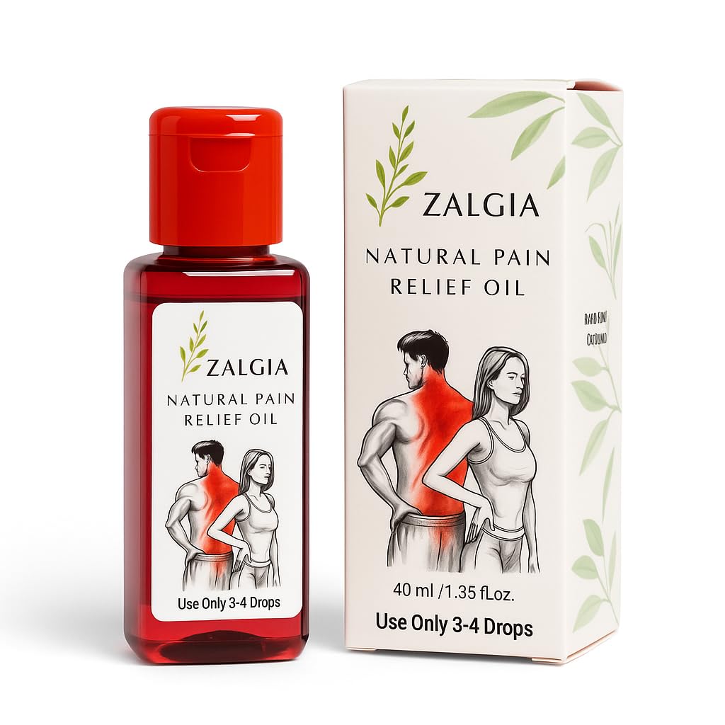 Zalgia Oil - Natural ingredients Non-greasy formula for quick Pain Relief Oil for Back Pain, Muscle Joint Pain, Knee Pain, Body Pain 40ML