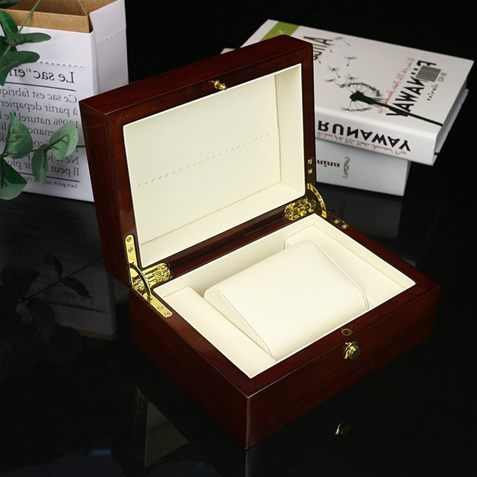 Watch Box Single Watch Box Luxury Watch Display Hülle Schmuck Organizer Aufbewahrungsbox für Ringe Armband Uhren Display Uhren Organizer für Aufbewahrung und Anzeige Times