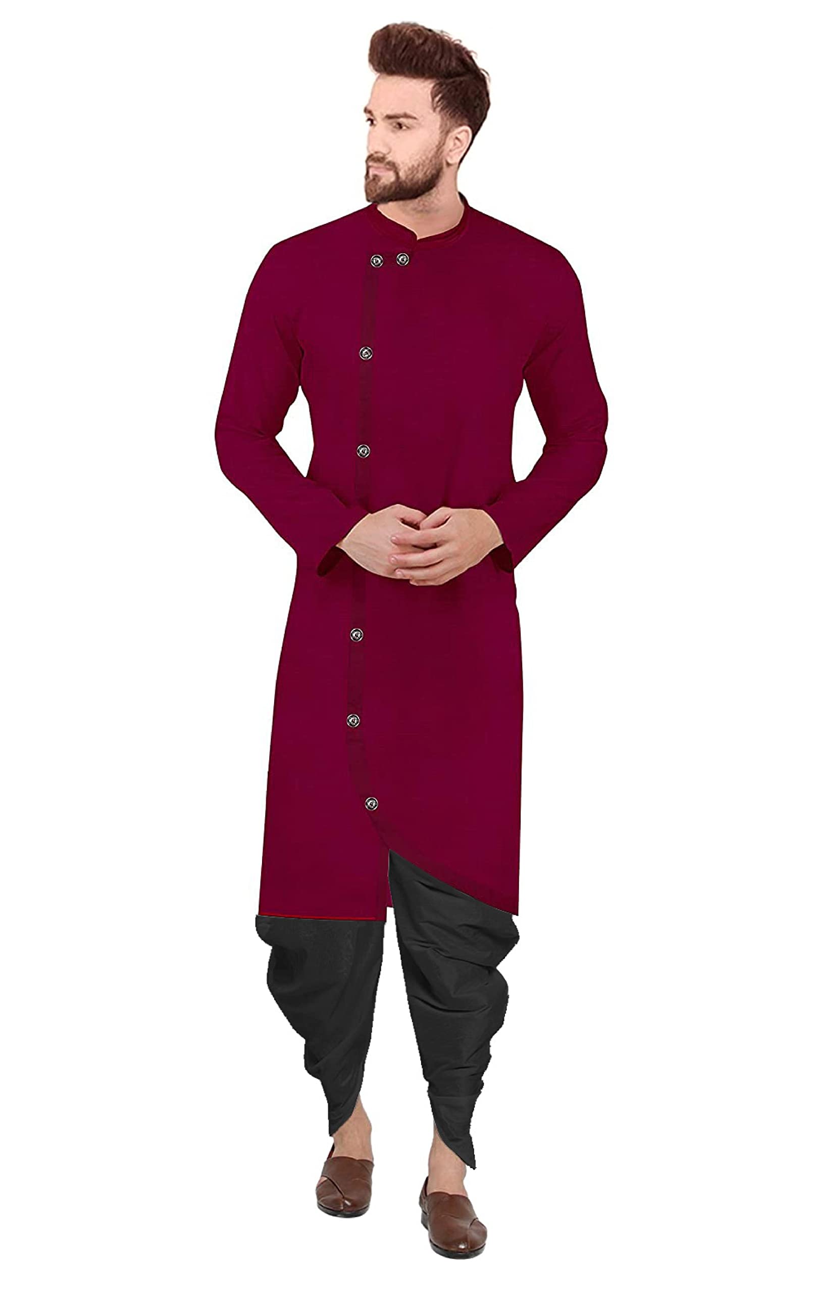 trustous Mens Cross Kurta Dhoti Set In Cotton-picture-53