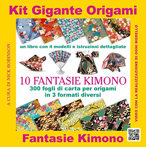 Kit gigante origami. 10 fantasie kimono. Con gadget