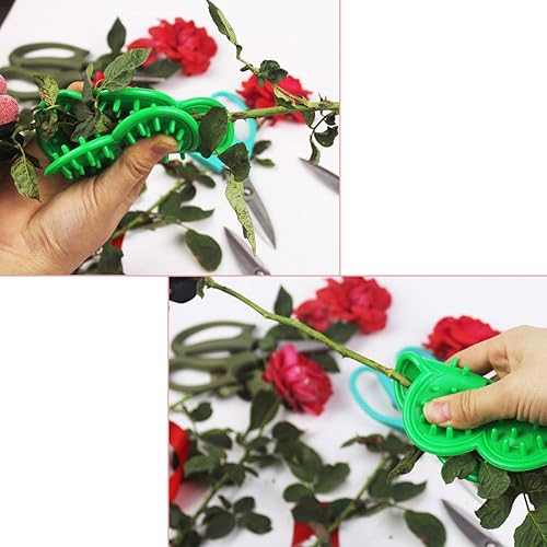 Miniatura 3 de Luckycivia - Juego de 9 unidades de pelacables de rosas para arreglos florales de rosas